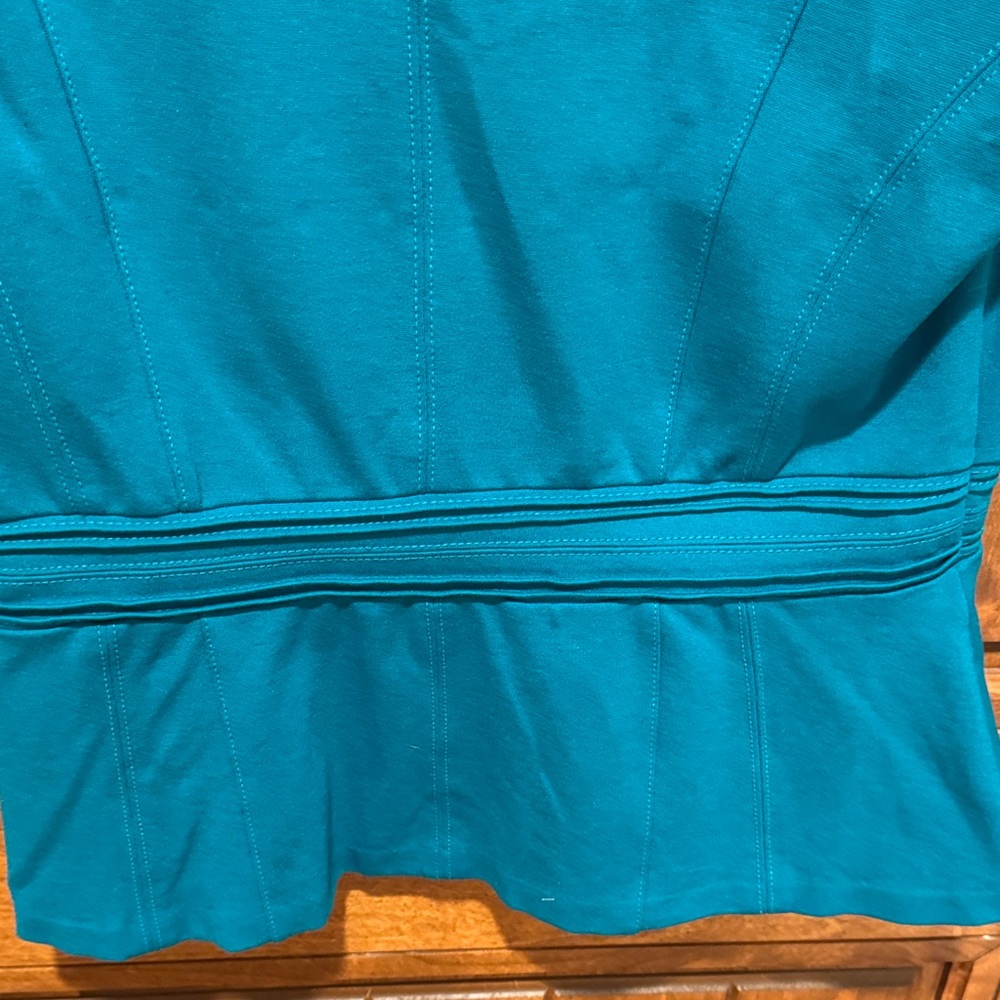 White House Black Market Teal Cowl Neck Blouse - Picture 5 of 5